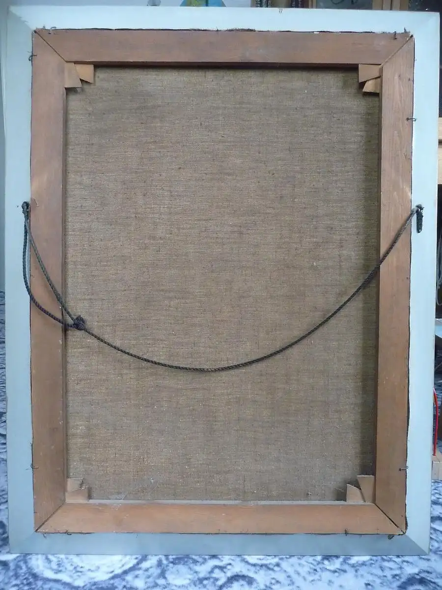 Ölgemälde Garmisch-Partenkirchen Frühlingstraße Zugspitze / Ernst Hüther ca.1940 3