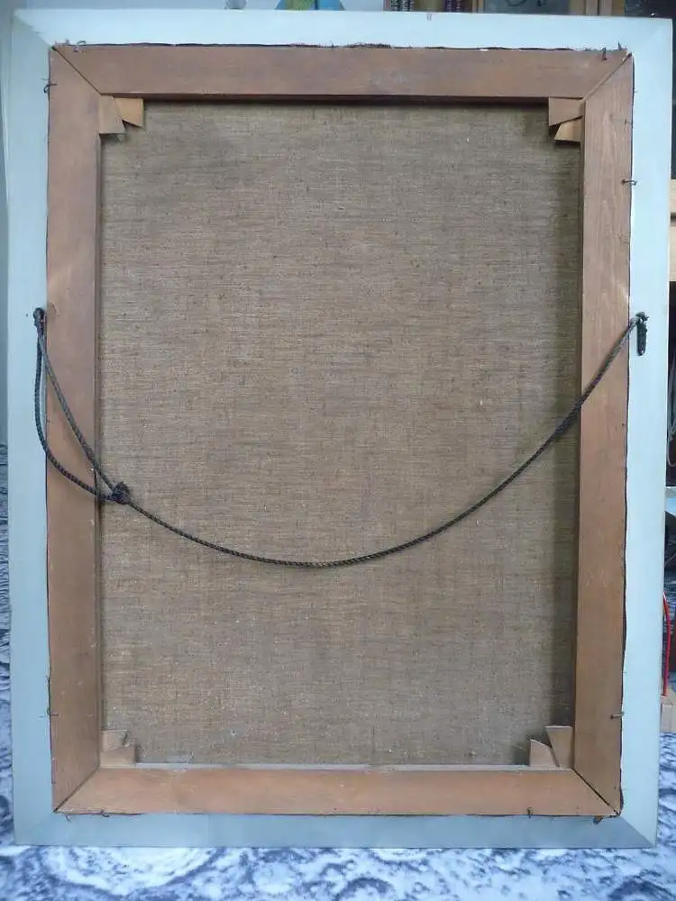 Ölgemälde Garmisch-Partenkirchen Frühlingstraße Zugspitze / Ernst Hüther ca.1940 3