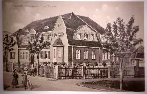 Alte PK/Ansichtskarte "Friedrich Krause Stift zu Plauen", ungelaufen , um 1910