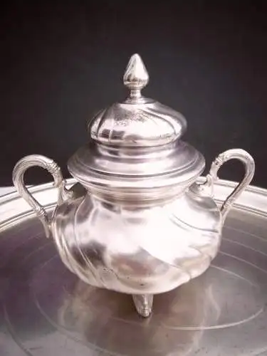 Wunderschönes nostalgisches Kernstück Service 4-teilig + Tablett, silberfarben