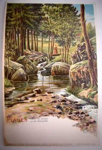Alte PK/Ansichtskarte "Plauen i. Vgtl. Partie im Syratal" , ungelaufen, um 1900