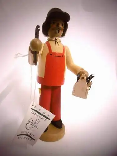 Schöner Räuchermann "Elektriker" Echt Erzgebirgische Holzkunst mit Herz!