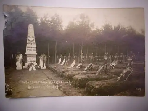 Alte PK/Ansichtskarte "Gefangenenlager Königsbrück Russenfriedhof " , gel. 1916