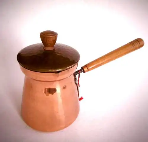 Vintage Türkisch-Kaffee Topf MCM Swiss made Stockli aus gehämmertem Kupfer