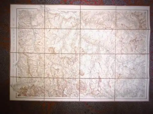 Altes Messtischblatt G. Freytags "Übersichtskarte der Dolomiten", 77 x 53 cm