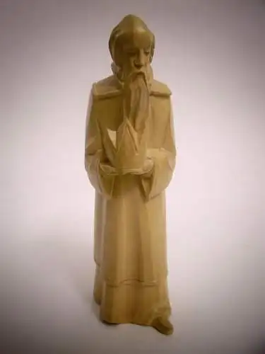 Handgeschnitzte Figur Vollholz "Kronenträger", Höhe ca. 14 cm