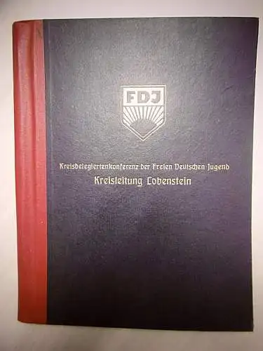 Originale Dokumentenmappe FDJ der Kreisleitung Lobenstein