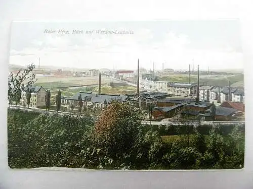 Alte Feldpostkarte "Roter Berg, Blick auf Werdau / Leubnitz" , gelaufen, 1915
