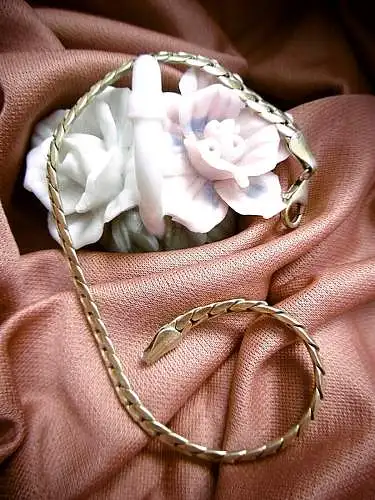 Edles Gliederarmband aus 925er Silber, vergoldet , Länge ca. 20 cm
