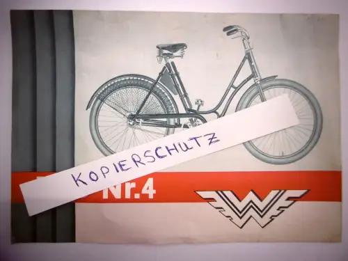 Alte Original Prospekt "Wanderer Chrom Rad Nr. 4 " ,1930er Jahre, Rarität!!!
