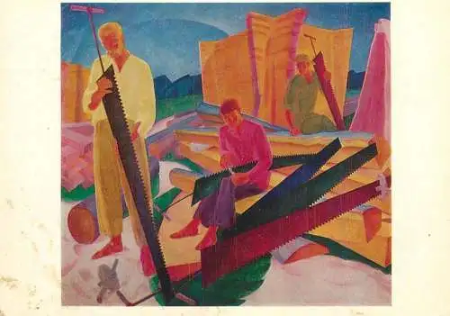 Fine arts paintings Alexander Bogomazov sharpening saws