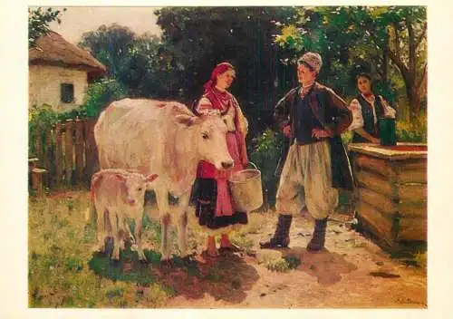 Fine arts paintings Nikolai Pimonenko at the well
