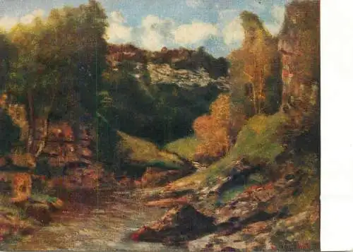 Fine arts paintings Jean Desiree Gustave Courbet rocky landscape