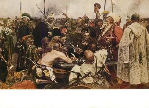 Fine arts paintings Ilja Jefimovics Rjepin cossacks of Zaporozhe