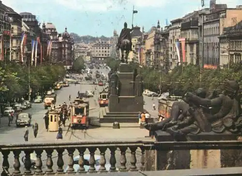 Czech Republic Prague tram statue
