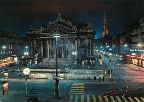 Belgium Bruxelles La Bourse nocturnal view