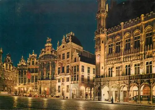 Belgium Bruxelles Town Hall nocturnal view