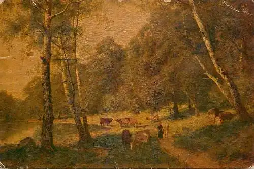 Landscape with cows - E. Bergh 1925