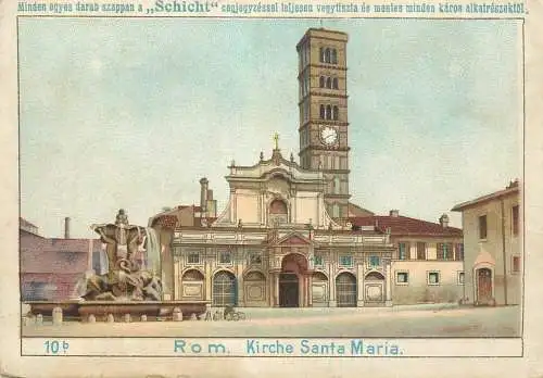 Soap advertising chromo trade card A. Schicht church Santa Maria