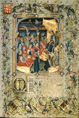 Spain Barcelona - Miniature of the Commentary of the Customs of Catalonia by Jaime