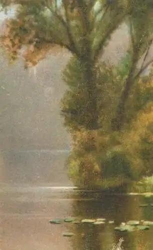 Landscape with trees Wenaw pastel postcard 1918