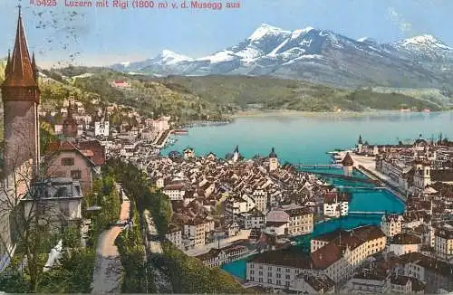 Lucerne mit Rigi panorama 1912