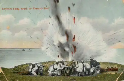 Redoubt being struck by Enemy`s Shell