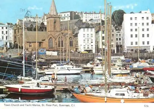 Channel Islands Guernsey St Peter Port, Town Church and Yacht Marina