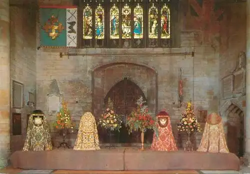 England Tewkesbury Abbey Flower Festival interior aspect