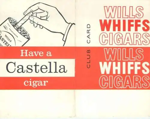 Wills's WHIFFS cigar club card