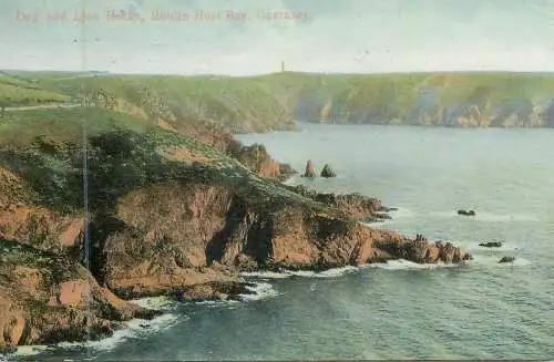 Channel Islands Guernsey Moulin Huet Bay Dog and Lion Rocks