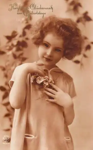 Girl birthday greetings postcard