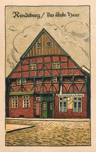 Germany Regensburg Das alteste Haus signed artwork