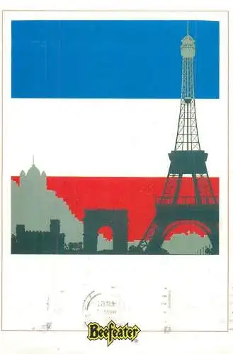 France Paris La Tour Eiffel Beefeater illustration