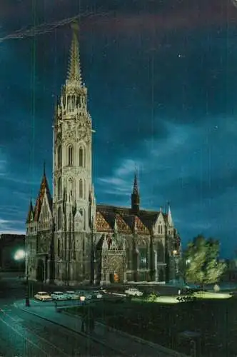 Hungary Budapest Matthias Kirche bei Nacht