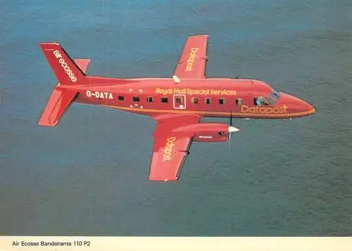 Postal services post related postcard Royal Mail Special Services Air Ecosse Banderainte 110 P2 airplane