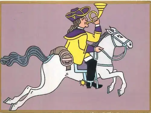 Postal services post related postcard Thurn und Taxisscher Postreiter