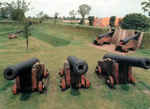Netherlands Bourtange Fortress Hekmans bastion with old artillery