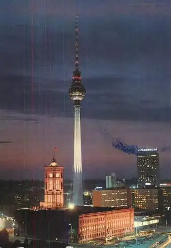 Germany Berlin Fernseh und UKW Turm der Deutschen Post bei Nacht