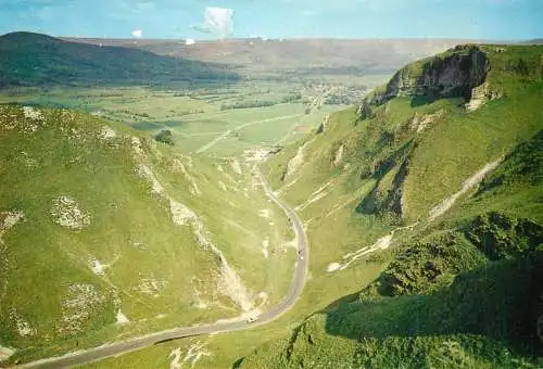 England steep Winnats Pass towards Speedwell Mine and Castleton general view