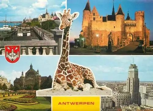 Belgium Souvenir d'Antwerpen different sights and giraffe