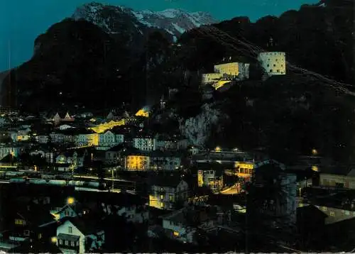 Austria Alpenstadt Kufstein Tirol gegen Zahmen Kaiser night view