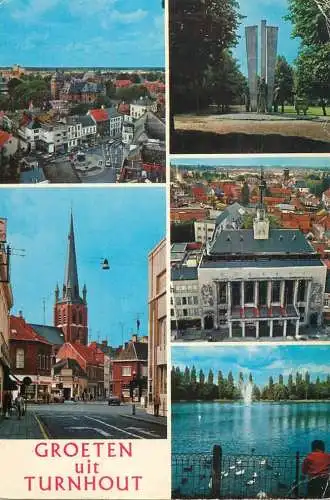 Belgium Greetings from Turnhout multi view souvenir