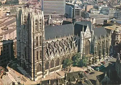 Belgium Brussels Cathedral of St Michael aerial view