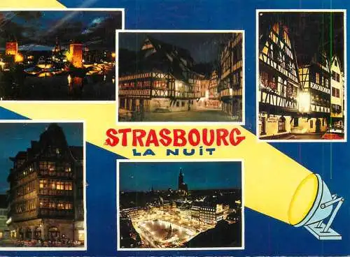 France Souvenir de Strasbourg Bas-Rhin several night aspects