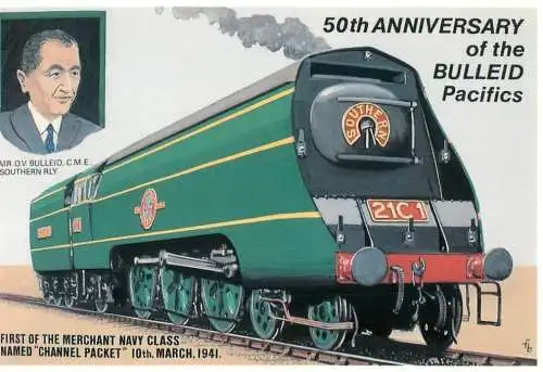 Channel Packet Locomotive Mayfair Poster Card