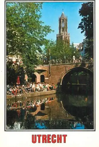 Netherlands Utrecht Oudegracht mit terraces on the wharf