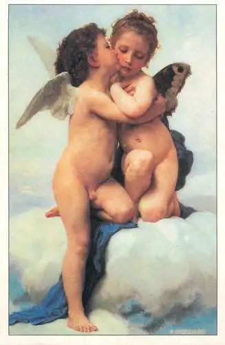 Fine art postcard painting Rome - The First Kiss