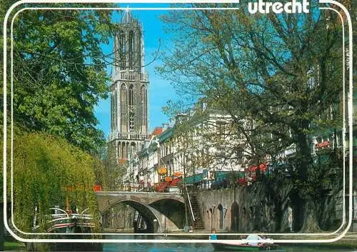 Netherlands Utrecht Oudegracht mit Dom Tower