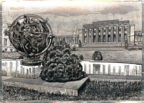 Geneve le Palais des Nations Unies silver foil novelty postcard